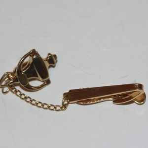 Vintage HICKOCK Gold Tone Door Knocker with Chain Tie Bar